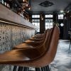 Charlie vintage leather bar stools cognac