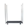 Super-Seat | The Chair Trolleys XL Danish Transport Trolley 160cm | Flat metal base, four metal posts, blue casters, steel, blue/gray. | Hospitality Furniture