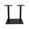 Super-Seat | The Design Bistro Table Pedestals Double Black | Black metal with sleek industrial design, ideal for a variety of tabletops. | Hospitality Furniture