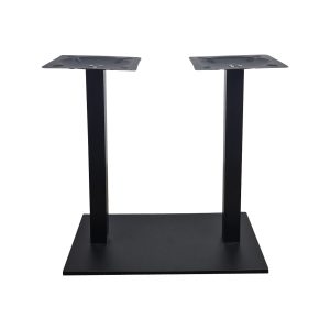 Super-Seat | The Design Bistro Table Pedestals Double Black | Black metal with sleek industrial design, ideal for a variety of tabletops. | Hospitality Furniture