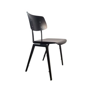 Super-Seat | The Rietveld industrial school chairs black/black | Black chair with metal frame, smooth seat and back. . | Hospitality Furniture