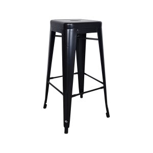 Super-Seat | The Tolix (terrace) bar stools matte black | Tall black metal bar stool with square seat and matte finish. | Hospitality Furniture