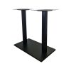 Super-Seat | The Design bartafel / statafel onderstellen | Zwarte metalen onderstel met rechthoekige platform en twee verticale kolommen. | Horecameubilair