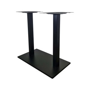 Super-Seat | The Design bartafel / statafel onderstellen | Zwarte metalen onderstel met rechthoekige platform en twee verticale kolommen. | Horecameubilair