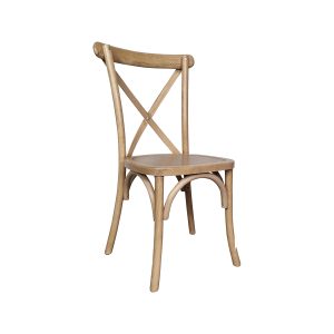 Super-Seat | The Cross back stacking chairs natural wood | Natural wood chair with cross back design, round seat, angled legs. | Hospitality Furniture