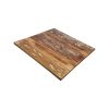 Super-Seat | Solid wood vintage table tops | Rustic square panel wood with robust finish, in varied shades of brown. | Hospitality Furniture