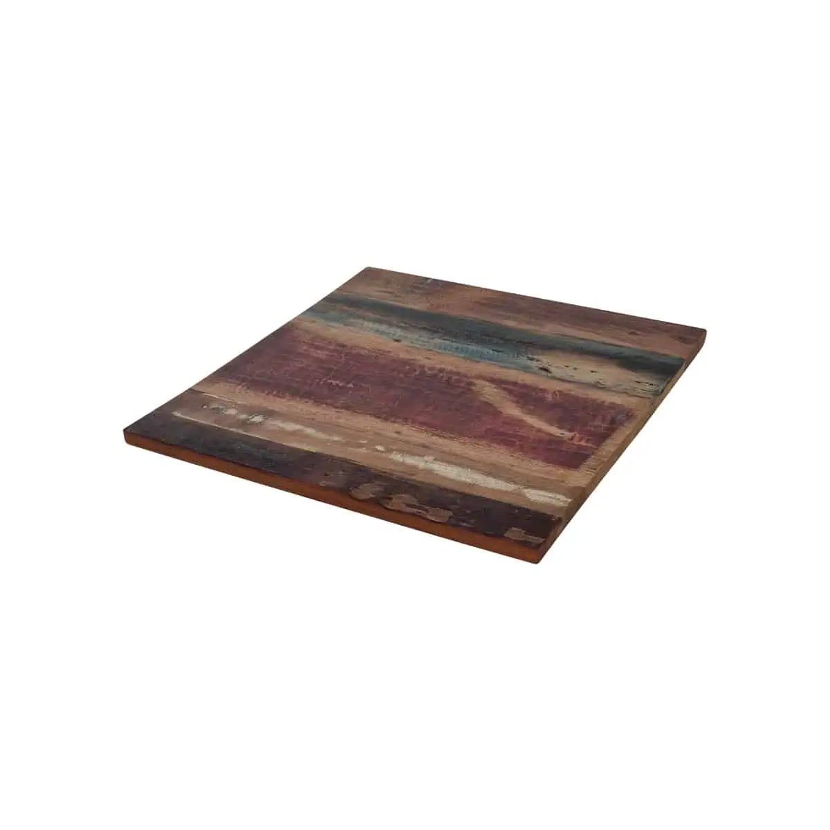 Super-Seat | Solid wood vintage table tops color the world 70x70cm | Square table top of solid wood, reinforced in brown, red and green. | Hospitality Furniture