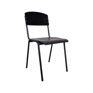 Super-Seat | The Vanitas vintage school chairs black | Black metal chair with minimalist design, flat seat, curved back. | Hospitality Furniture