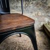 Tolix chairs vintage matte black wood