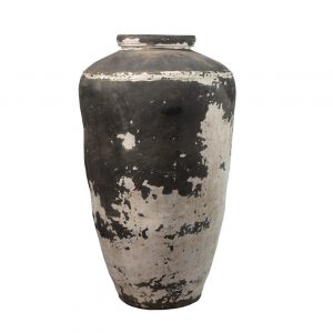 Super-Seat | XL old vintage pottery decorative vase | Aged two-tone ceramic vase in dark and light shades, with a textured finish. |. | Hospitality Furniture