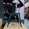 Tolix chairs vintage matte black wood