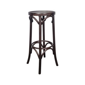 Super-Seat | The Thonet Bentwood Café Barstools Old Brown | Dark wood, round seat and curved legs with a circular support. | Hospitality Furniture