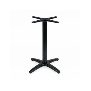 Super-Seat | The Hospitality bistro (outdoor) table base | Zwarte metalen tafelvoet met centrale cilinder en vier platte poten, geschikt voor buitengebruik. | Horecameubilair