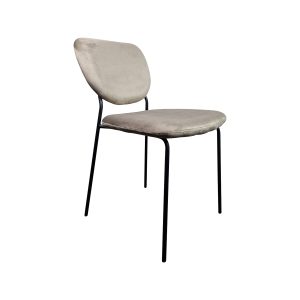 Super-Seat | Jazz Retro Hospitality Chair | Light gray cushion, retro charm, black metal frame, slim angled legs. | Hospitality Furniture