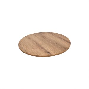 Super-Seat | Castle Oak Melamine Table Top Round 67cm | Natural wood grain, oak melamine, elegant and durable against white background. | Hospitality Furniture