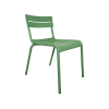 Super-Seat | The Luxembourg horeca (outdoor) chair | Groen metalen stoel met gebogen zitting, vier poten en twee horizontale rugleuning-latten. | Horecameubilair