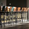 Miles Retro hospitality bar stools wood / black