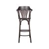 Thonet bentwood café bar stools old brown with backrest and fan back