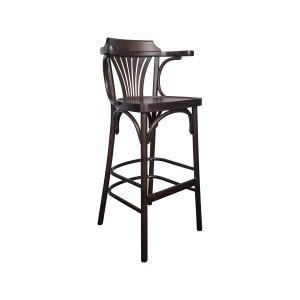 Super-Seat | The Thonet Bentwood Café Barstools Old Brown | Dark brown wood with fan-back and curved armrests. Classic Style. | Hospitality Furniture