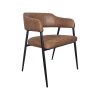 Super-Seat | The Maxwell hospitality armchairs cognac | Chic cognac upholstery, black metal legs, curved back and armrests. Modern elegance. | Hospitality Furniture