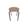 Super-Seat | The Tabouret Vanitas School Stools Black | Wooden top with black metal legs, an elegant school stool design. | Hospitality Furniture