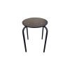 Super-Seat | Tabouret Vanitas school stools black | Minimalist round wooden stool, dark brown top, three black metal legs. | Hospitality Furniture
