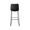 Charlie design leather bar stools black