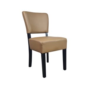 Super-Seat | Lisa Rome hospitality chairs Taupe | Taupe fabric, dark wooden legs; modern minimalist chair. | Hospitality Furniture