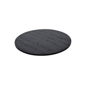 Super-Seat | Urban Bistro Melamine Table Tops Black Round 80cm | Dark wood melamine top with apparent wood grain, round and flat. | Hospitality Furniture