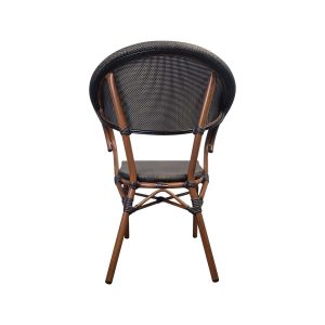 Super-Seat | Textile hospitality patio chairs curved brown | Brown textile with crossed weave, round back and dark band. Perfect for hospitality industry. | Hospitality Furniture