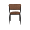 Super-Seat | The Aviator hospitality stacking chairs cognac | Brown faux leather chair with metal frame, thin black legs, upholstered seat and rug. | Hospitality Furniture