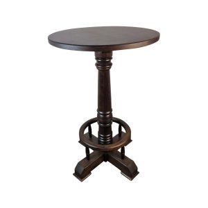 Super-Seat | The Amsterdam poker old brown cafe bar tables | Dark wood round table, single carved leg, four sturdy feet, for pubs or poker nights. | Hospitality Furniture