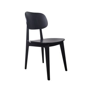 Super-Seat | Scandinavian design chairs Bonn black | Black wooden chair with curved horizontal and four angled legs. Elegant design. | Hospitality Furniture