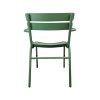 Super-Seat | The Luxembourg hospitality patio armchairs green | Green metal chair; two horizontal slats, curved seat. | Hospitality Furniture