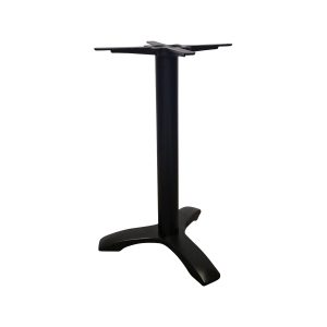 Super-Seat | Bistro Table Base | Black metal, cylindrical column, star-shaped top, 3 flared legs. Robust for patio tables. | Hospitality Furniture