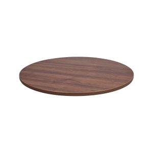 Super-Seat | The Walnut oak melamine hospitality table tops round 67cm | Medium brown, smooth melamine with natural wood grain, flat edges. |. | Hospitality Furniture