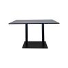 hospitality tables black melamine 120x67cm with base