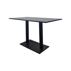 Super-Seat | Hospitality Canteen Tables Black Melamine | Black melamine table with wood texture, rectangular top and black base. | Hospitality Furniture