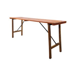 Super-Seat | Folding Tables Berlin Vintage Wood | Orange wood folding table, metal legs; vintage, metal reinforced. 200x50cm. | Hospitality Furniture