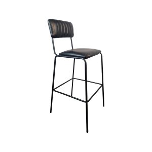 Super-Seat | The Aviator hospitality bar stools black | Black rib fabric, metal frame, ideal for hospitality |. | Hospitality Furniture