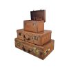 Vintage antique leather suitcase set, Pendragon steamer trunks