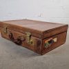 Vintage antique leather suitcase set, Pendragon steamer trunks