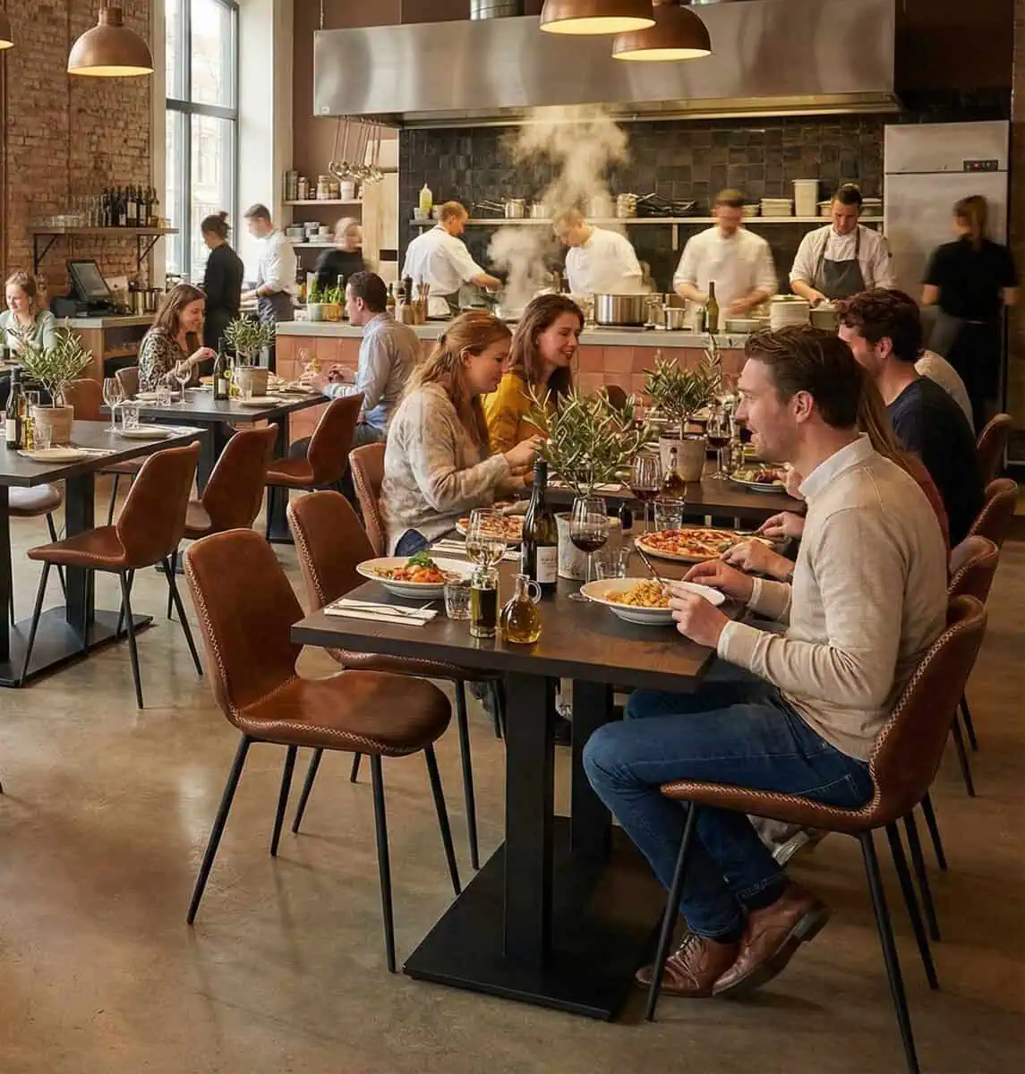 Seashell Ocean vintage leather chairs in cognac