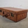 Vintage antique leather suitcase set, Pendragon steamer trunks