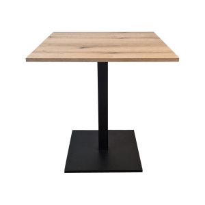 Super-Seat | Hospitality tables oak melamine 67x67cm | Oak melamine top, black metal base, square and minimalist design. | Hospitality Furniture