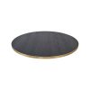 Super-Seat | The Urban Melamine Table Tops | Round table top with dark wood grain and black brass edge, 67cm diameter. | Hospitality Furniture