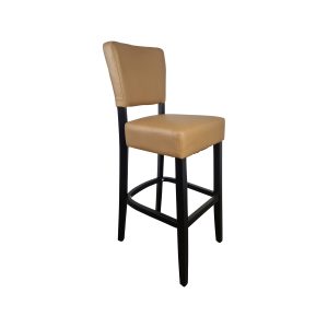 Super-Seat | Barstools | Taupe cushion, high back, black wooden legs; refined and elegant design. | Hospitality Furniture