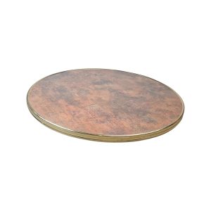 Super-Seat | The 70cm Round Werzalit Hospitality Terrace Table Tops | Textured copper gold, gold edges, combines brown and reddish tones. | Hospitality Furniture