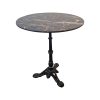 HPL hospitality ( outdoor ) table tops black marble round 70cm