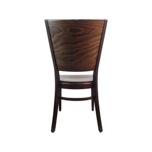 Super-Seat | Felix houten horecastoel | Donkerbruine houten stoel met zichtbare houtnerf, gebogen rugleuning en stevig, simpel design. | Horecameubilair